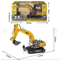 Excavatrice RC en métal 1/16 à 11 canaux 2,4 G, modèle professionnel de qualité hobby, vente chaude, pour la construction et l'ingénierie