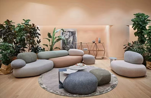 Sofà di ciottoli di personalità creativa minimalista <span class=keywords><strong>italiana</strong></span> stile Designer irregolare in tessuto modulare divani da soggiorno - Product Image 5