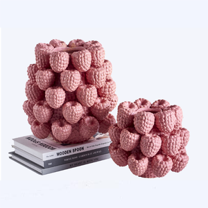Jarrón de Cerámica con Forma de Fruta, Diseño Interior Moderno y Creativo Personalizado, Color <span class=keywords><strong>Rosa</strong></span> Frambuesa y Fresa, para Interiores - Product Image 6
