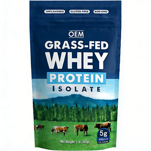 OEM Grass-Fed Whey <b>Protein</b> Isolate Powder-Unflavored Unsweetened Gluten Free Non-GMO Bulk Private Label for Adults Teenagers - Product Image 1