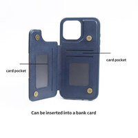 Étui de téléphone en cuir PU de luxe ODM OEM avec support, fentes pour cartes, portefeuille rabattable, étanche, magnétique et antichoc pour 17 16 Pro Max
