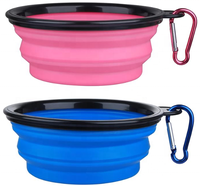 Bol de voyage pliable en silicone pour animaux de compagnie - Bol portable pliable pour nourriture et eau pour chat et chien, accessoires de randonnée en plein air