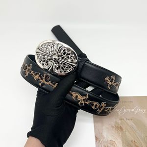 Cinturón de cuero de alta calidad de moda más nuevo para hombres y mujeres personalizado clásico cebra colorido Cruz Punk cinturón Metal venta al por mayor Hiphop - Product Image 6