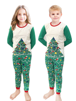 Pyjamas de famille assortis, imprimé arbre de Noël, vêtements de nuit doux, respirants, respectueux de la peau, tenue de vacances à manches longues pour toute la famille