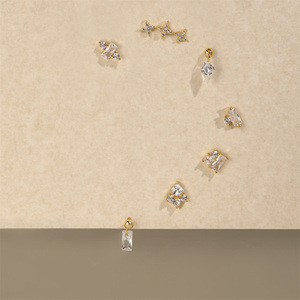 Pendiente de bola irregular exquisito de plata 925 con baño de oro de 18K de Canner, de moda para mujer - Product Image 2