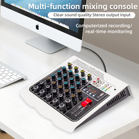 Console de mixage professionnelle 48V Phantom Power 4 canaux avec Bluetooth, enregistrement USB, effets de delay, carte son DJ