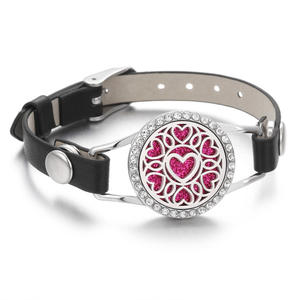 Diffuseur d'huiles essentielles aromathérapeutiques, bracelet en cuir avec pendentif - Product Image 5