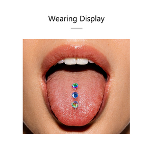 Bijoux en alliage de titane F136, boule de danse à dégradé, bijoux de piercing corporel, boucles d'oreilles et clous de langue en stock - Product Image 2