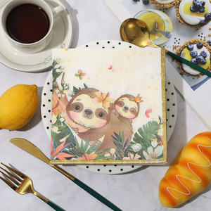 Suministros para fiestas de animales, juegos de <span class=keywords><strong>vajilla</strong></span> desechables, servilletas de papel para Baby Shower, decoraciones de cumpleaños - Product Image 4