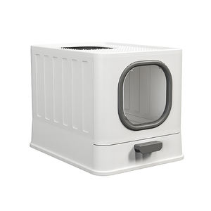 Große geruchs resistente Katzen toilette mit Spritz schutz 2,5 kg Sand PP Kunststoff-Reinigungs mittel Lager geschlossenes Design für Katzen besitzer - Product Image 1