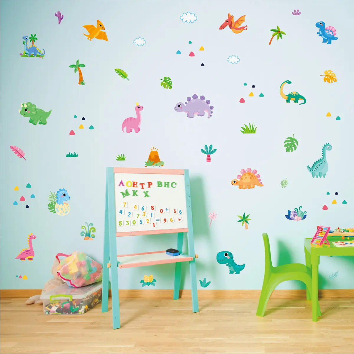 Adesivi murali colorati dinosauro decalcomanie murali per bambini Baby Nursery bambini camera da letto decorazione della parete