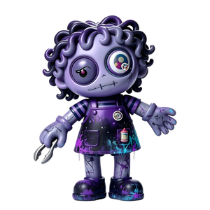 <span class=keywords><strong>Figurine</strong></span> <span class=keywords><strong>de</strong></span> collection OEM personnalisée en vinyle ABS, thème graffiti <span class=keywords><strong>zombie</strong></span> violet, en boîte mystère, avec emballage sur mesure, vente en gros usine - Product Image 4