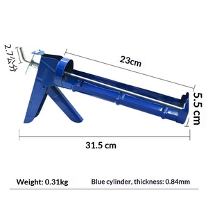 Pistolet à colle bleu pour verre, adhésif structurel, outil de calfeutrage universel à économie d'effort, tige en fer épaissie à dents pour la création - Product Image 5