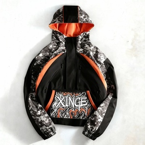 Nouvelle Arrivée 2026 – Veste Cargo à Capuche Coupe-Vent Style Urbain, Personnalisée, 100% Nylon, Motif Camouflage Patchwork, Unisexe, Coupe Oversize - Product Image 2