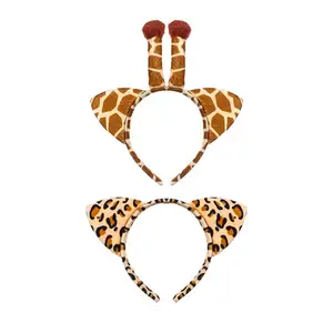 Wholesale Animal Theme Fancy Headband Kid Adult Giraffe Leopard Hairband for Birthday Christmas Carnival Party Headband