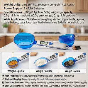 <span class=keywords><strong>Cuillère</strong></span> de mesure électronique haute précision 0,1 g, <span class=keywords><strong>cuillère</strong></span>-balance de cuisine précise pour café, aliments, pâtisserie, assaisonnement, pesage - Product Image 3