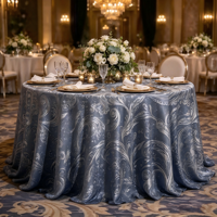 Nappe ronde de luxe en jacquard Paisley scintillant, housse de table infroissable pour mariage, banquet, hôtel, événement, vente en gros