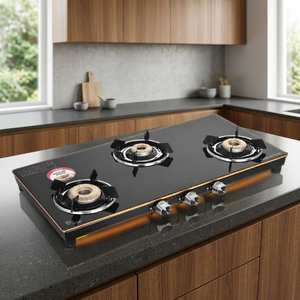 Stainless Steel 3 Burner Gas Stove Table Top Cooktop LPG Hob Compact <b>Kitchen</b> Stove Easy Installation High Efficiency - Product Image 3
