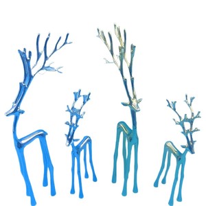 Alloy Deer Figurine Set Small And <b>Large</b> Retro Blue And Gray Home Decor Desktop <b>Ornament</b> Garden Decoration Unisex Gift - Product Image 5