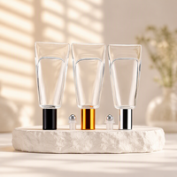 Flacon roll-on vide en verre transparent de 10 ml (1/3 oz) avec bille métallique pour huiles essentielles, parfums, déodorants, fragrances et emballages cosmétiques