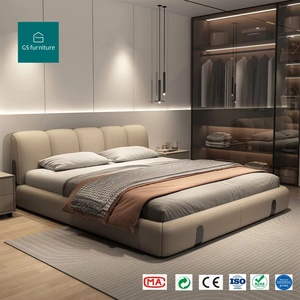 Cama con plataforma <span class=keywords><strong>de</strong></span> cuero italiano Geshang YG-6 |   Tamaño King/Queen |   Muebles <span class=keywords><strong>de</strong></span> Dormitorio Modernos |   Venta al por mayor - Product Image 1