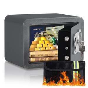 <span class=keywords><strong>Coffre</strong></span>-fort compact de 0,23 pieds cubes, ignifuge, avec clés et code numérique, boîte de sécurité électronique pour argent liquide, documents, usage hôtelier - Product Image 3