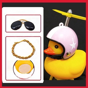 HH-0001 Lindo Pato con Casco, Pequeño Pato Amarillo con Casco de Motocicleta, Decoración para Bicicleta y Ciclismo - Product Image 4
