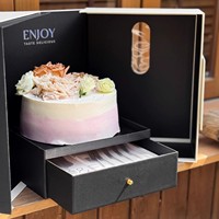 Boîte d'emballage de gâteau double couche haut de gamme de 6/8 pouces boîte-cadeau en carton avec fenêtre pour gâteaux d'anniversaire à usage alimentaire