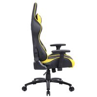 Chaise de jeu ergonomique en cuir jaune, inclinable et pivotante à 360°, réglable en hauteur, pour PC