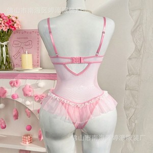 French retro Y2K ballet style Coquette pure and alluring mesh lace bodysuit suspender tulle skirt top sweet - Product Image 2