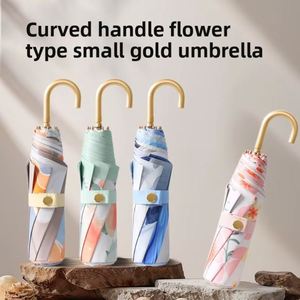 ร่มพับสามตอนพลาสติกพิมพ์ลายสีสันสดใสสไตล์เกาหลีแบบใหม่  ร่มโปรโมชั่นสำหรับผู้หญิงที่สามารถปรับแต่งได้ - Product Image 3