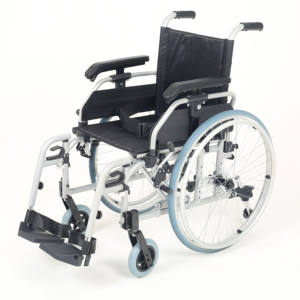 Silla de ruedas plegable manual de aluminio autopropulsada con reposapiés abatibles, equipo de rehabilitación de ruedas grandes de liberación rápida - Product Image 5