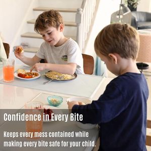 Tapis de bricolage en silicone avec protection des bords, tapis de table multifonctionnel résistant à la chaleur, tapis de table anti-plis pour enfants, tapis de table pour la peinture et les repas - Product Image 5