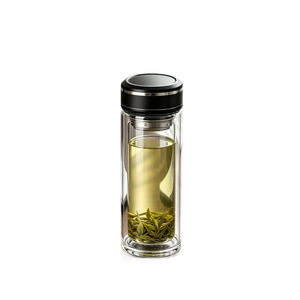 Pst Double Wall Borosilicate Glass Cup With Filter Heat Resistant Business Gift Customizable Logo - Product Image 2