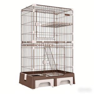 Grande <span class=keywords><strong>cage</strong></span> multifonctionnelle double couche pour chat avec assemblage facile détachable, motif solide, boîte de toilette sécurisée pour animaux de compagnie - Product Image 3