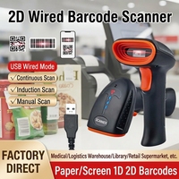 Lecteur de codes-barres portable TA20 à balayage automatique, lecteur de codes 1D 2D QR, scanner de codes-barres filaire