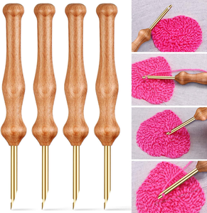 4 pièces ensembles stylos à broder couture manche en <span class=keywords><strong>bois</strong></span> bricolage artisanat poinçon aiguille <span class=keywords><strong>bois</strong></span> tissage outils couture Applique embellissement - Product Image 6