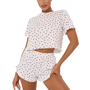 Pigiama Corto <span class=keywords><strong>Sexy</strong></span> con Stampa Love Primavera 2026, Morbido e Traspirante per Donna - Product Image 2