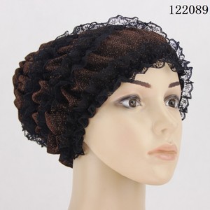 2025 New Fashionable Gold-Plated Thick Knit <b>Hat</b>, Muslim Women's Headscarf, Turban <b>Hat</b> - Product Image 2