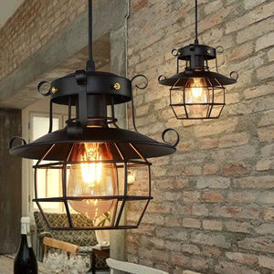 Lampe <span class=keywords><strong>suspendue</strong></span> en fer de style industriel américain, design artistique, LED, suspension à tête unique pour <span class=keywords><strong>restaurant</strong></span>, bar - Product Image 4