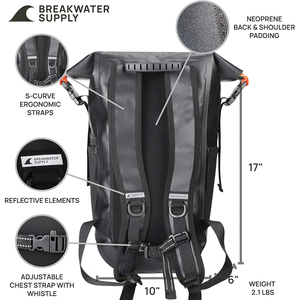 Muestra gratuita de mochila impermeable de 30L, bolsa seca flotante con estuche para teléfono, bolsa impermeable con cierre enrollable para kayak - Product Image 2