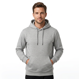 Sweat-shirt à capuche en molleton imprimé personnalisé pour homme, 100 % coton, anti-plis, coupe oversize, couleur unie délavée, automne BD 400g - Product Image 3