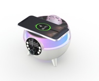 Réveil Chargement sans fil USB Bluetooth Chargeur sans fil Dreamy Color Lights Starry Sky Plafonniers Home Party