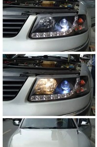 Fari a LED con Striscia LED Aggiornati per <span class=keywords><strong>Volkswagen</strong></span> <span class=keywords><strong>Passat</strong></span> <span class=keywords><strong>B5</strong></span> 1999-2007, Fari Proiettori con Effetto Lacrima - Product Image 4