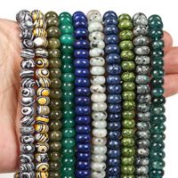 Perles de pierre naturelle 5x8mm, tourmaline verte, agate, jaspe, perles rondes pour la fabrication de bijoux, accessoires de bricolage, bracelets