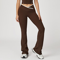 Celana Yoga Wanita Model Flare Legging Pinggang Tinggi Model Crossover Celana Olahraga Slim Fit Celana Fitness
