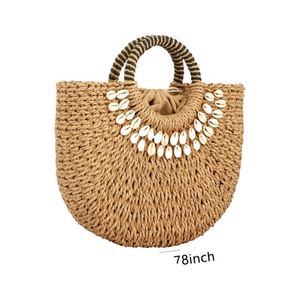 Bolsos de Paja Fina Faca 2023, Bolso de Mano <span class=keywords><strong>Limao</strong></span>, Bolso de Hombro para Ferias, Tamaño Medio, Tipo Cubo, Flor de Caña, 60x90, Tejidos, Color Morado, Gran Capacidad - Product Image 1
