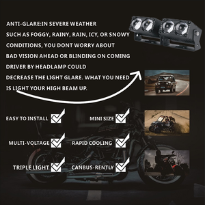 Luces SENLO para Auto y <span class=keywords><strong>Moto</strong></span>, Foco de Doble Lente, Luces Auxiliares Delanteras para Parrilla, Luces Antiniebla, Aptas para Todoterreno, Camionetas y SUV - Product Image 4