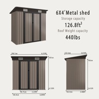 Abri de rangement d'outils d'extérieur, cabane mobile en tôle de fer pour villa, jardin, cour, armoire de rangement simple pour l'extérieur