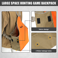 Gilet de chasse multi-poches durable pour l'aventure en pleine nature, gilet orange portable léger pour la chasse et la chasse au canard